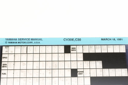 OEM Yamaha XM006-58 1991 CV30E, C30 Service Manual Microfiche