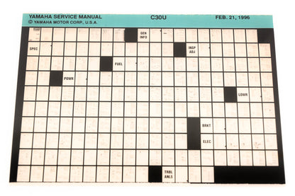 OEM Yamaha XM006-60 1996 C30U Service Manual Microfiche