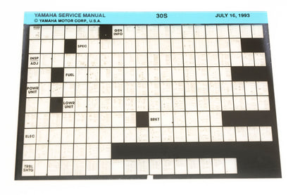 OEM Yamaha XM006-62 1993 30S Service Manual Microfiche