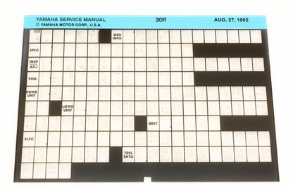 OEM Yamaha XM006-63 1992 30R Service Manual Microfiche