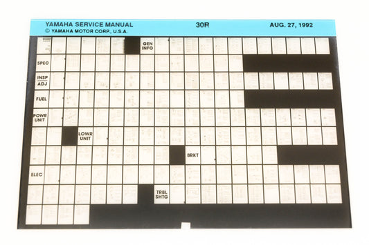 OEM Yamaha XM006-63 1992 30R Service Manual Microfiche