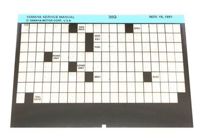 OEM Yamaha XM006-64 1991 30Q Service Manual Microfiche