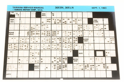 OEM Yamaha XM006-65 1983 30ESN, 30ELN Service Manual Microfiche