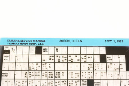 OEM Yamaha XM006-65 1983 30ESN, 30ELN Service Manual Microfiche
