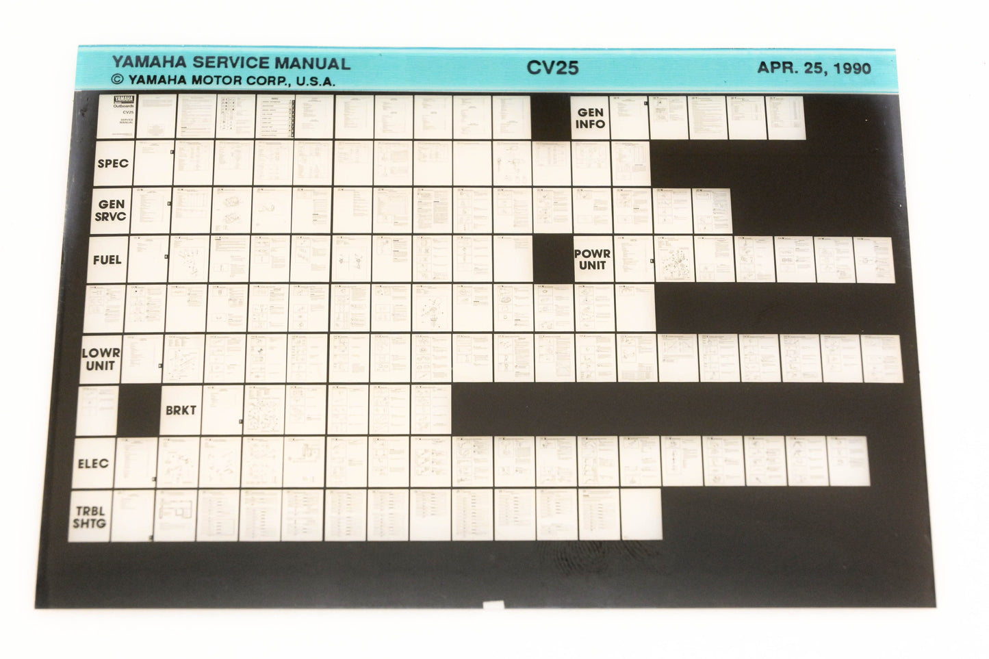 OEM Yamaha XM006-66 1990 CV25 Service Manual Microfiche