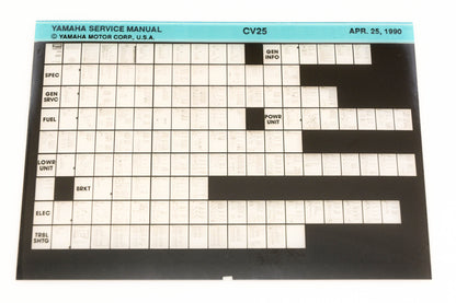 OEM Yamaha XM006-66 1990 CV25 Service Manual Microfiche