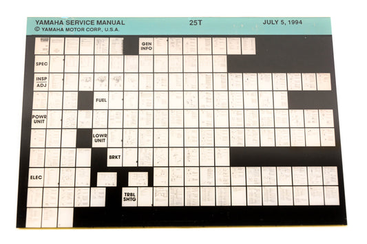 OEM Yamaha XM006-68 1994 25T Service Manual Microfiche