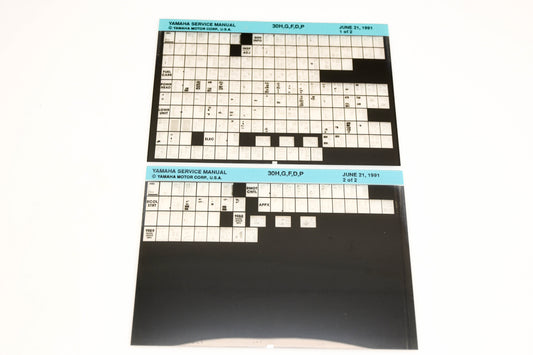 OEM Yamaha XM006-69 1991 30H,G,F,D,P Service Manual Microfiche Lot