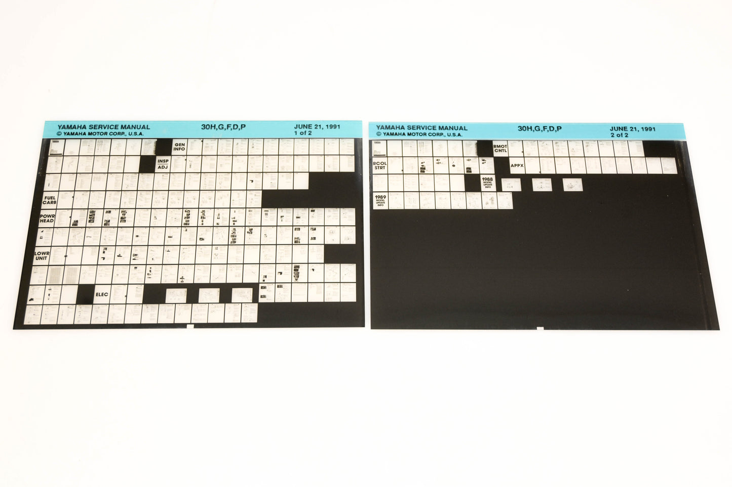 OEM Yamaha XM006-69 1991 30H,G,F,D,P Service Manual Microfiche Lot