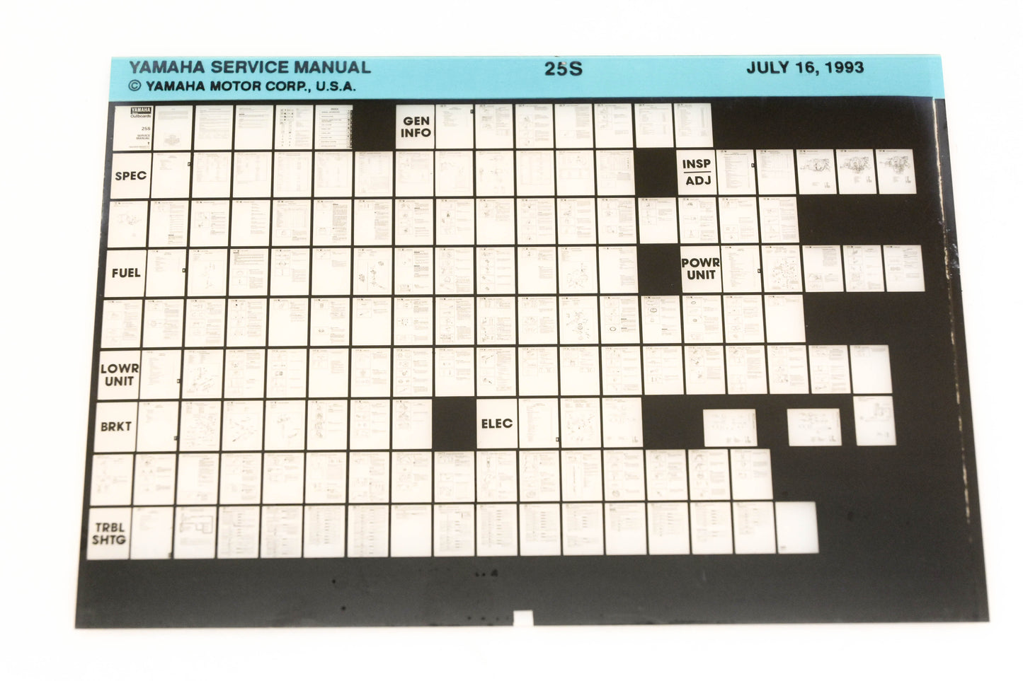 OEM Yamaha XM006-70 1993 25S Service Manual Microfiche