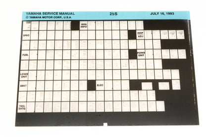 OEM Yamaha XM006-70 1993 25S Service Manual Microfiche