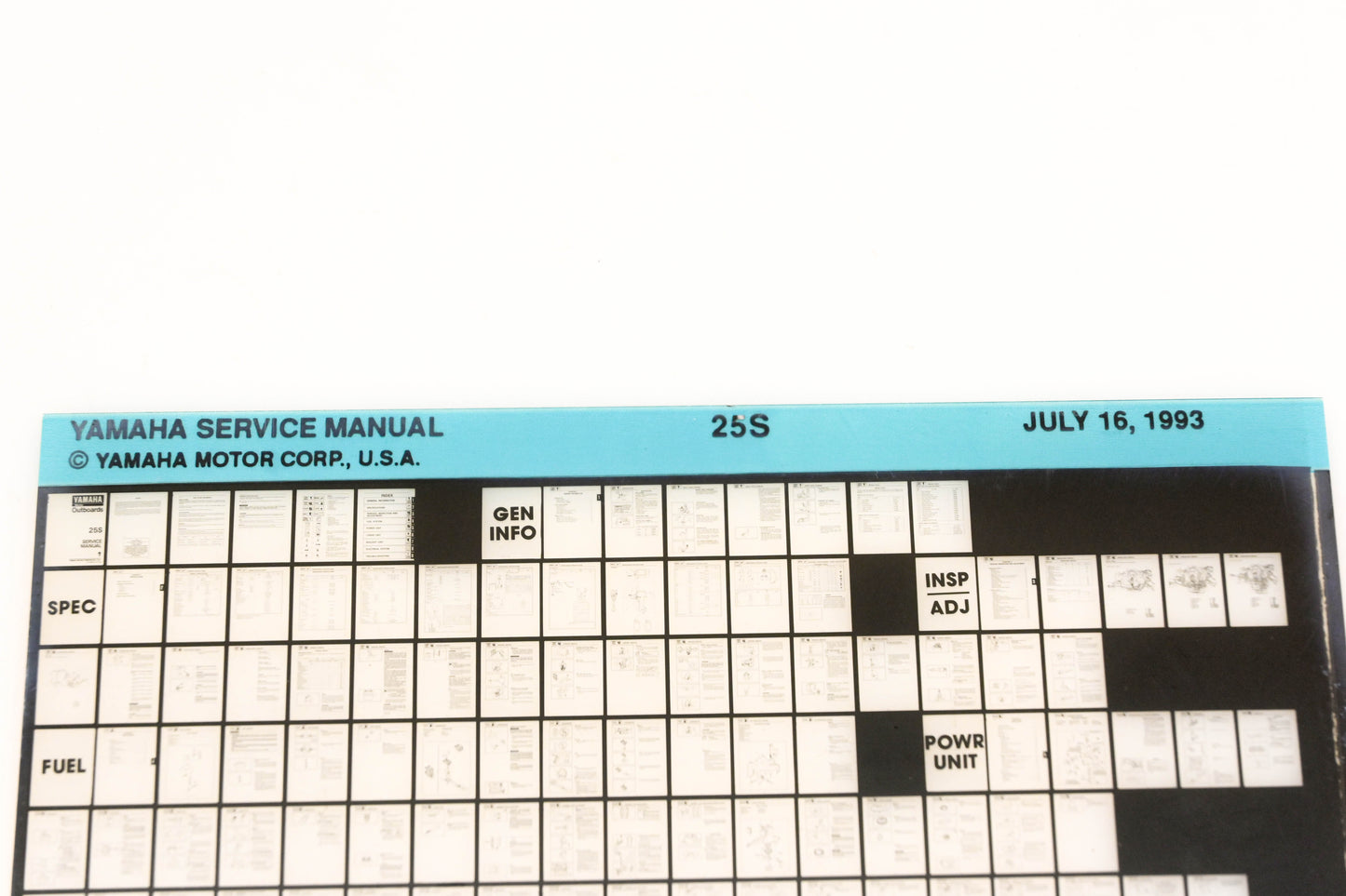 OEM Yamaha XM006-70 1993 25S Service Manual Microfiche