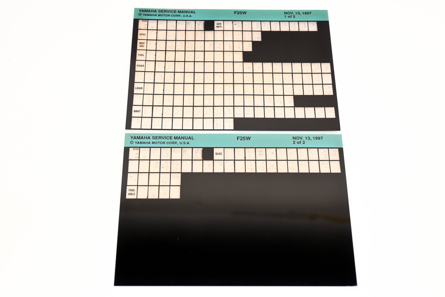 OEM Yamaha XM006-71 1997 F25W Service Manual Microfiche Lot