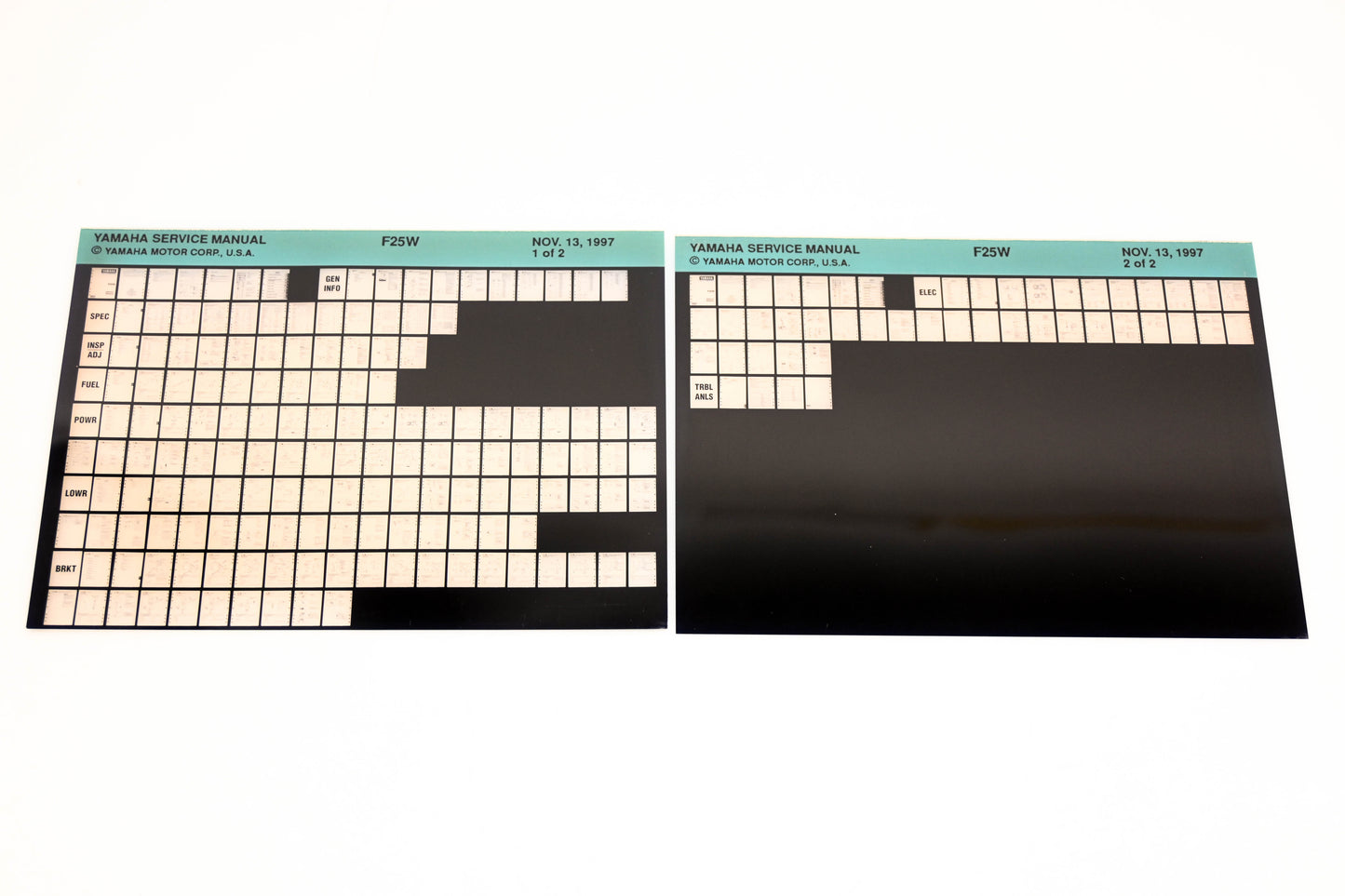 OEM Yamaha XM006-71 1997 F25W Service Manual Microfiche Lot