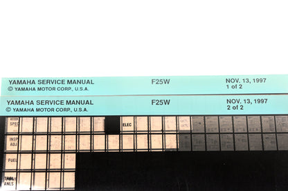 OEM Yamaha XM006-71 1997 F25W Service Manual Microfiche Lot