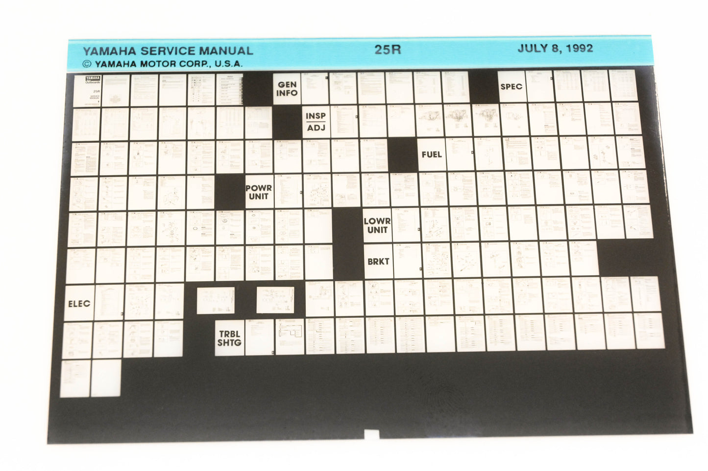 OEM Yamaha XM006-72 1992 25R Service Manual Microfiche