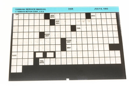 OEM Yamaha XM006-72 1992 25R Service Manual Microfiche