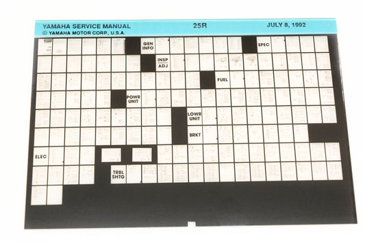 OEM Yamaha XM006-72 1992 25R Service Manual Microfiche