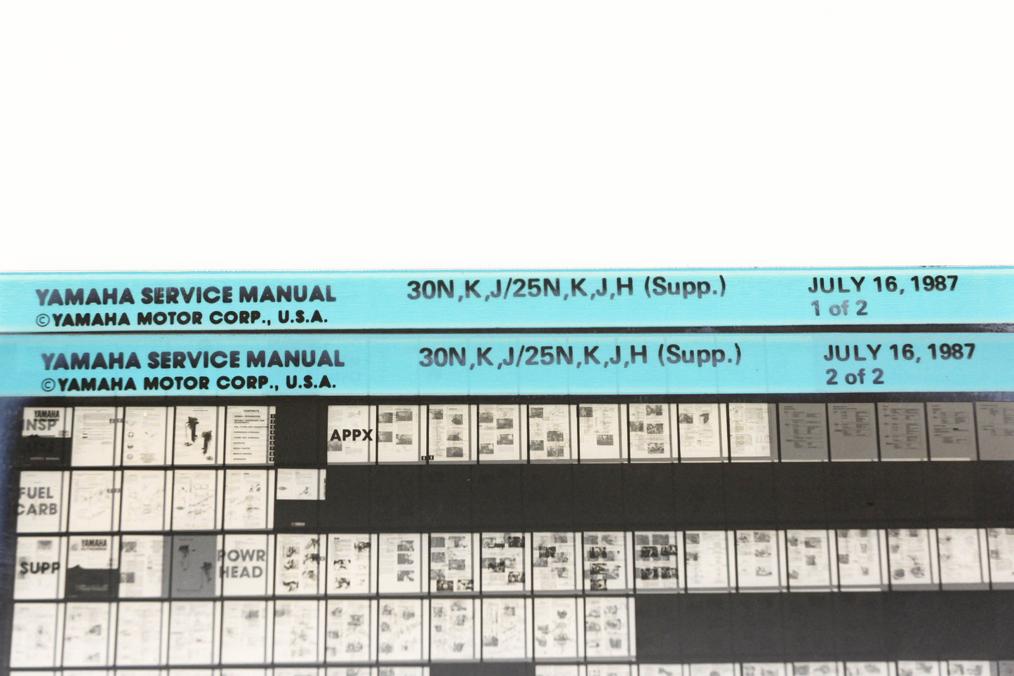 OEM Yamaha XM006-73 1987 30N,K,J/25N,K,J,H Supplemental Manual Microfiche Lot
