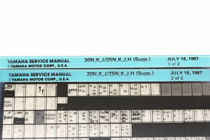 OEM Yamaha XM006-73 1987 30N,K,J/25N,K,J,H Supplemental Manual Microfiche Lot