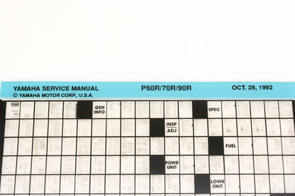 OEM Yamaha XM006-75 1992 P60R/70R/90R Service Manual Microfiche