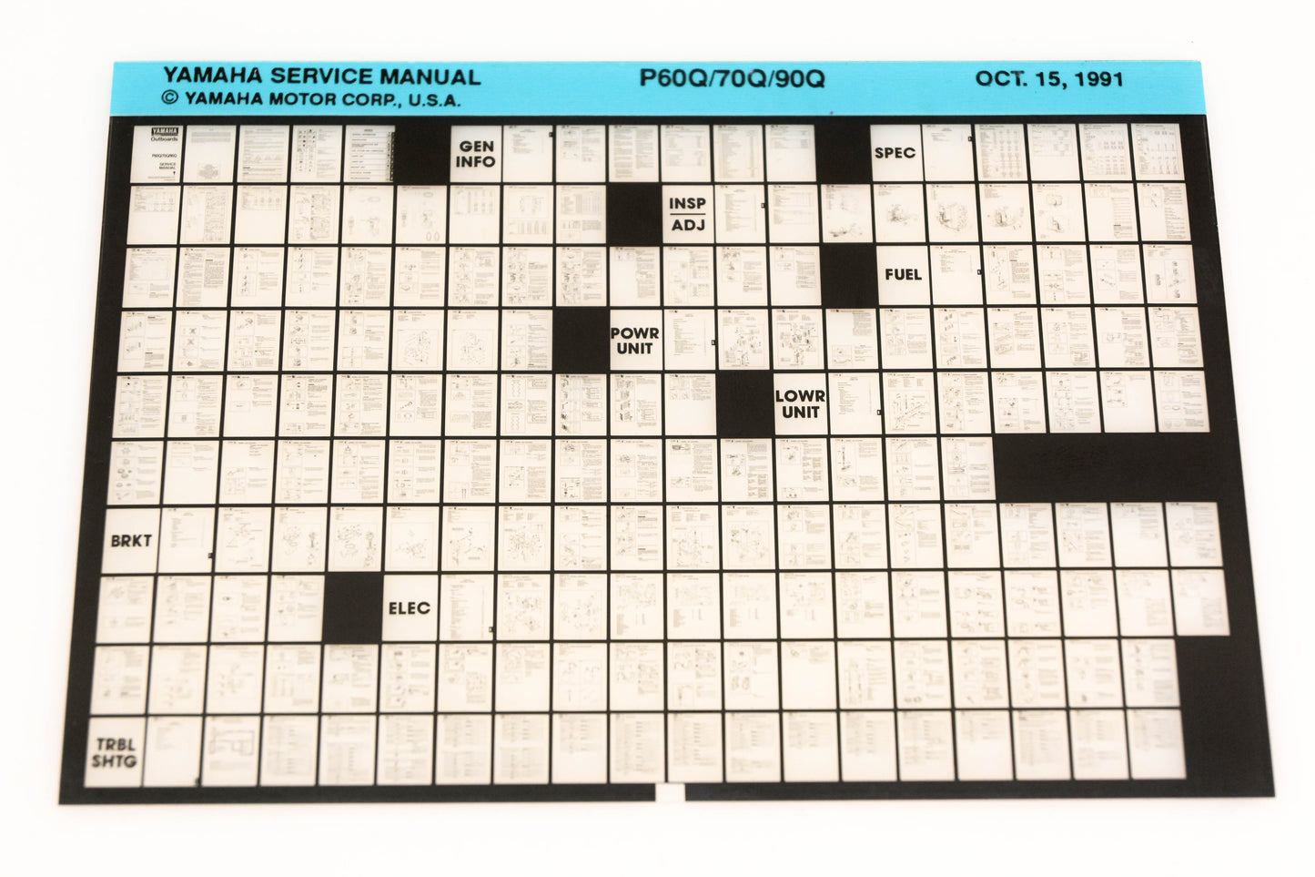 OEM Yamaha XM006-76 1991 P60Q/70Q/90Q Service Manual Microfiche