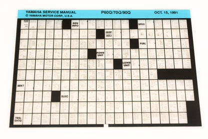 OEM Yamaha XM006-76 1991 P60Q/70Q/90Q Service Manual Microfiche