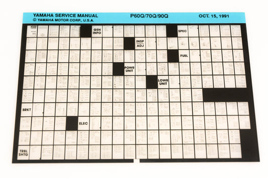 OEM Yamaha XM006-76 1991 P60Q/70Q/90Q Service Manual Microfiche