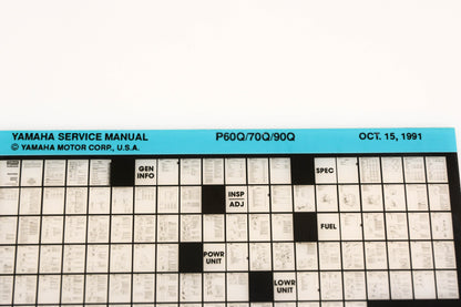 OEM Yamaha XM006-76 1991 P60Q/70Q/90Q Service Manual Microfiche