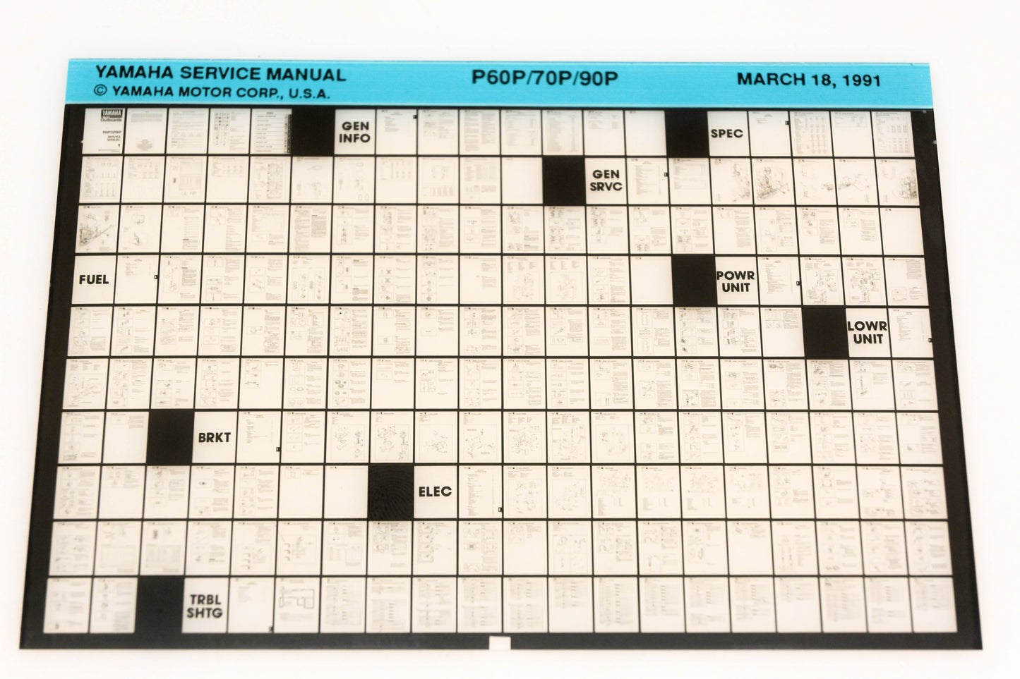 OEM Yamaha XM006-77 1991 P60P/70P/90P Service Manual Microfiche