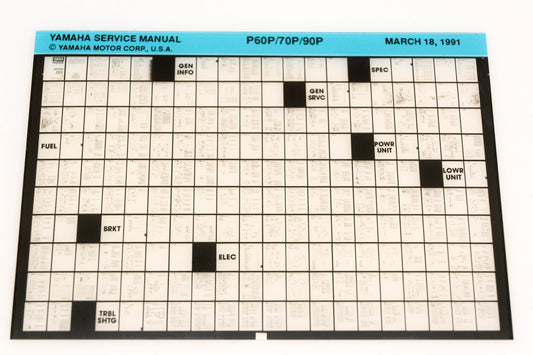 OEM Yamaha XM006-77 1991 P60P/70P/90P Service Manual Microfiche
