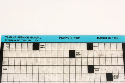 OEM Yamaha XM006-77 1991 P60P/70P/90P Service Manual Microfiche