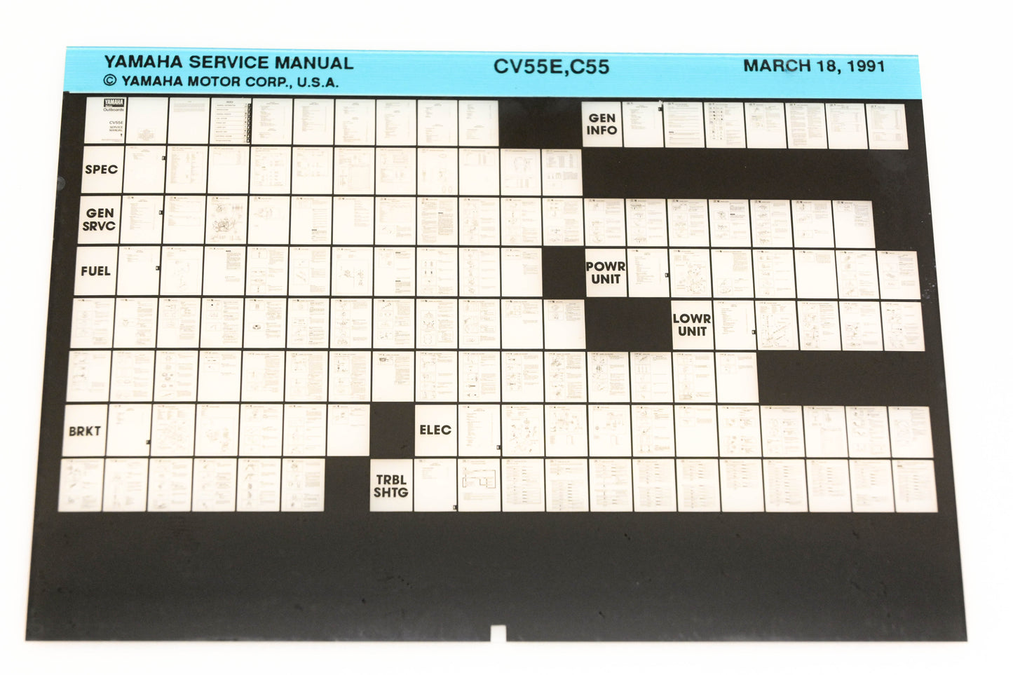OEM Yamaha XM006-79 1991 CV55E, C55 Service Manual Microfiche