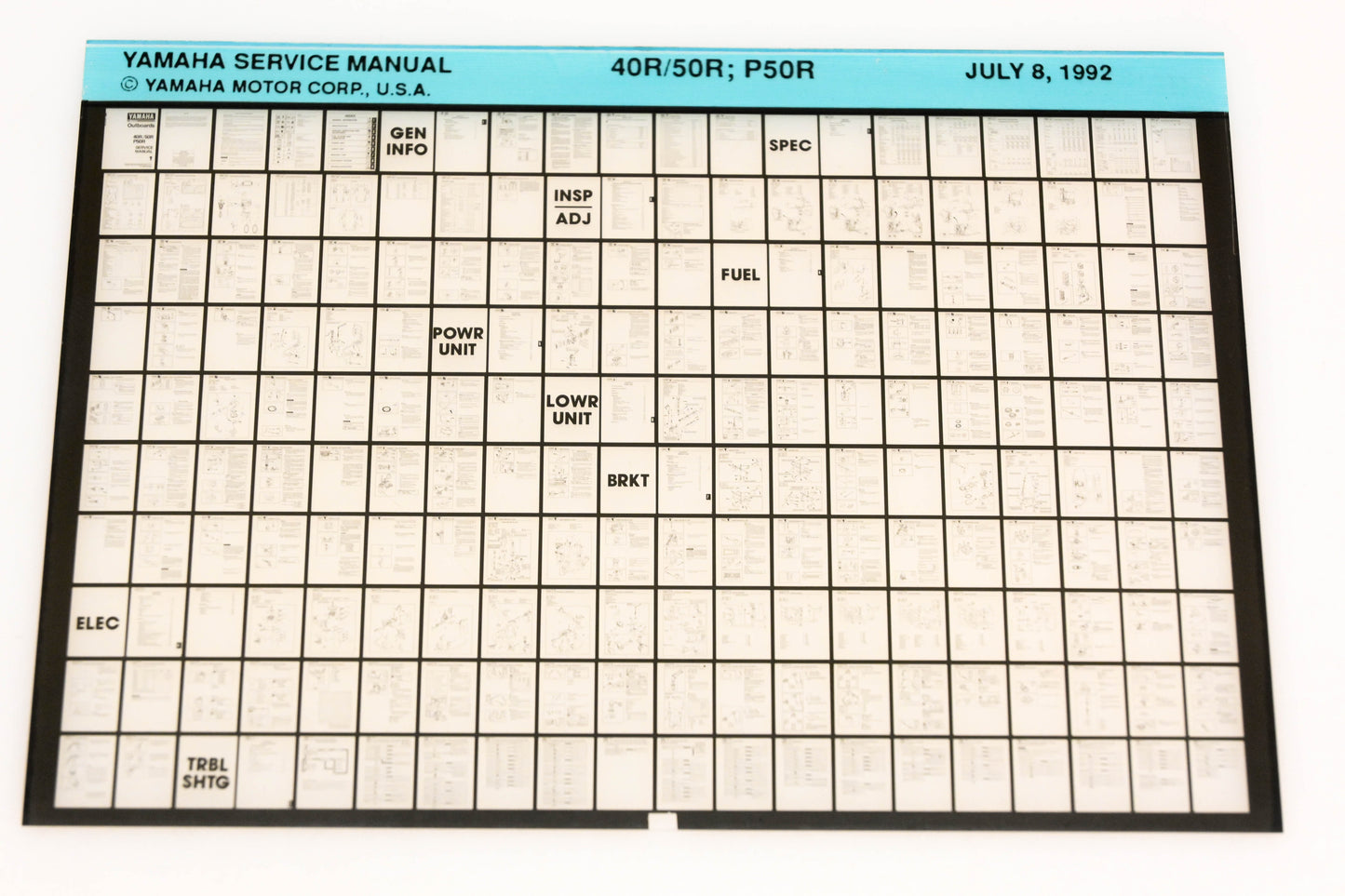 OEM Yamaha XM006-80 1992 40R/50R, P50R Service Manual Microfiche
