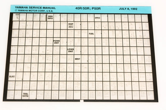 OEM Yamaha XM006-80 1992 40R/50R, P50R Service Manual Microfiche
