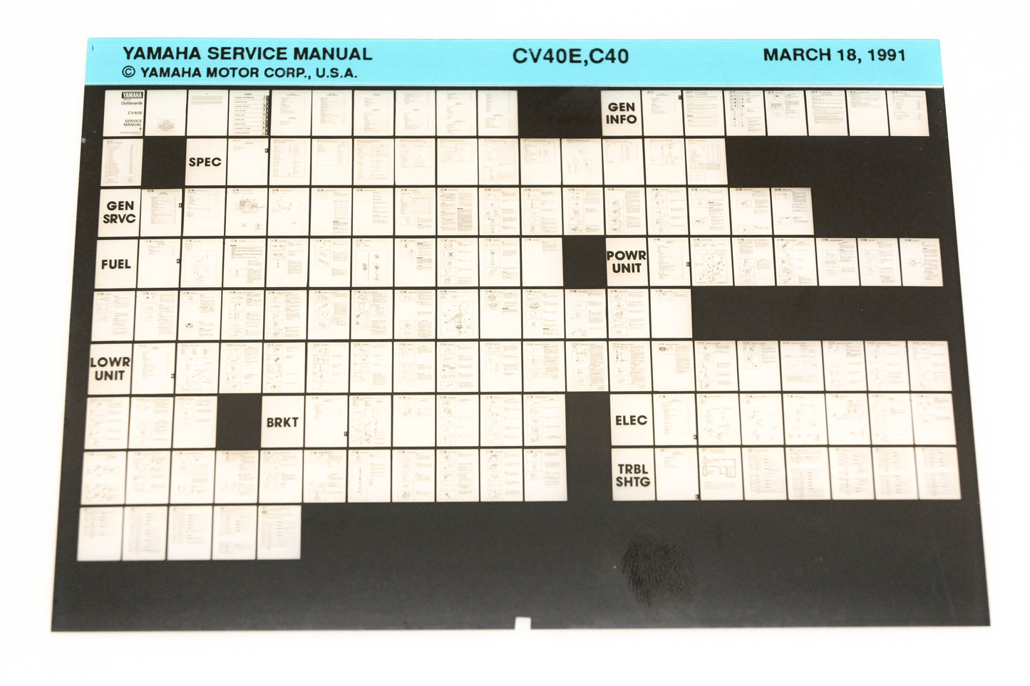 OEM Yamaha XM006-83 1991 CV40E, C40 Service Manual Microfiche