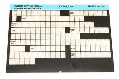 OEM Yamaha XM006-83 1991 CV40E, C40 Service Manual Microfiche