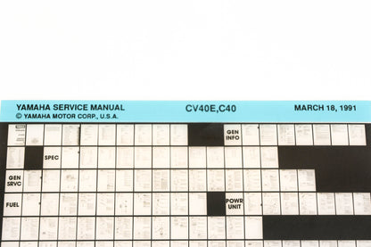 OEM Yamaha XM006-83 1991 CV40E, C40 Service Manual Microfiche