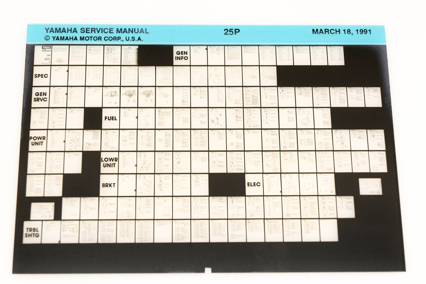 OEM Yamaha XM006-84 1991 25P Service Manual Microfiche
