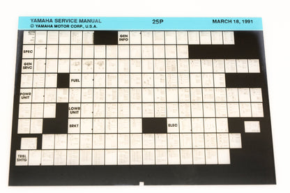 OEM Yamaha XM006-84 1991 25P Service Manual Microfiche