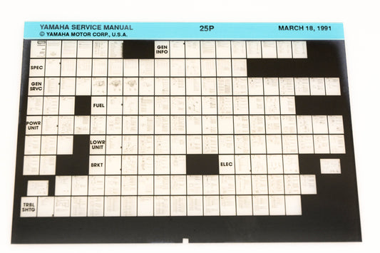 OEM Yamaha XM006-84 1991 25P Service Manual Microfiche