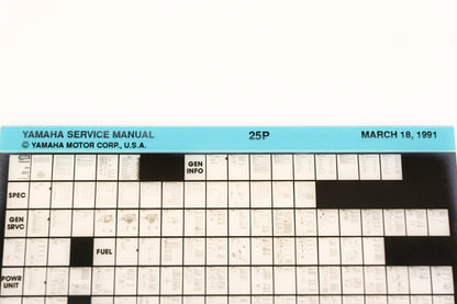 OEM Yamaha XM006-84 1991 25P Service Manual Microfiche