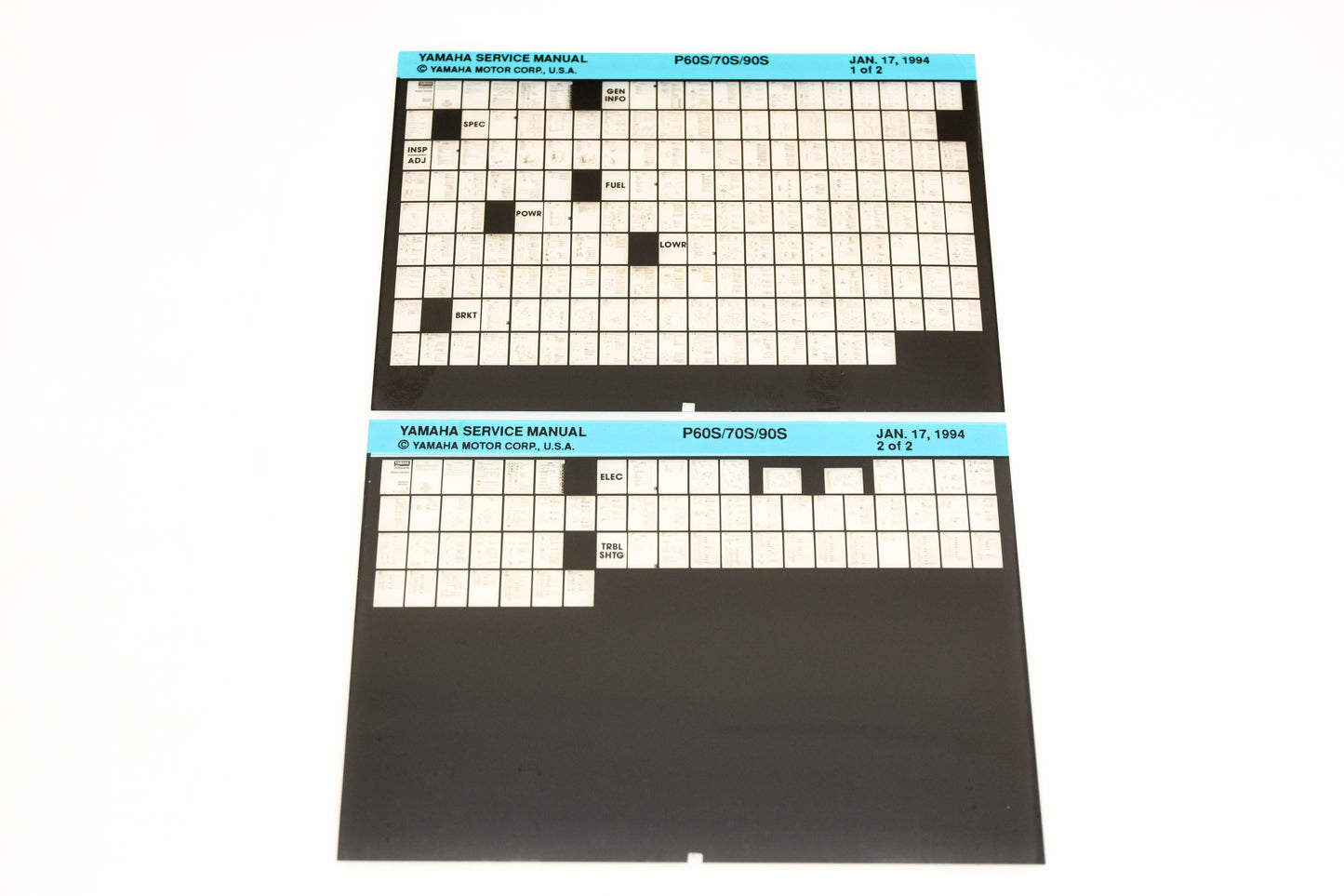 OEM Yamaha XM006-86 1994 P60S/70S/90S Service Manual Microfiche Lot