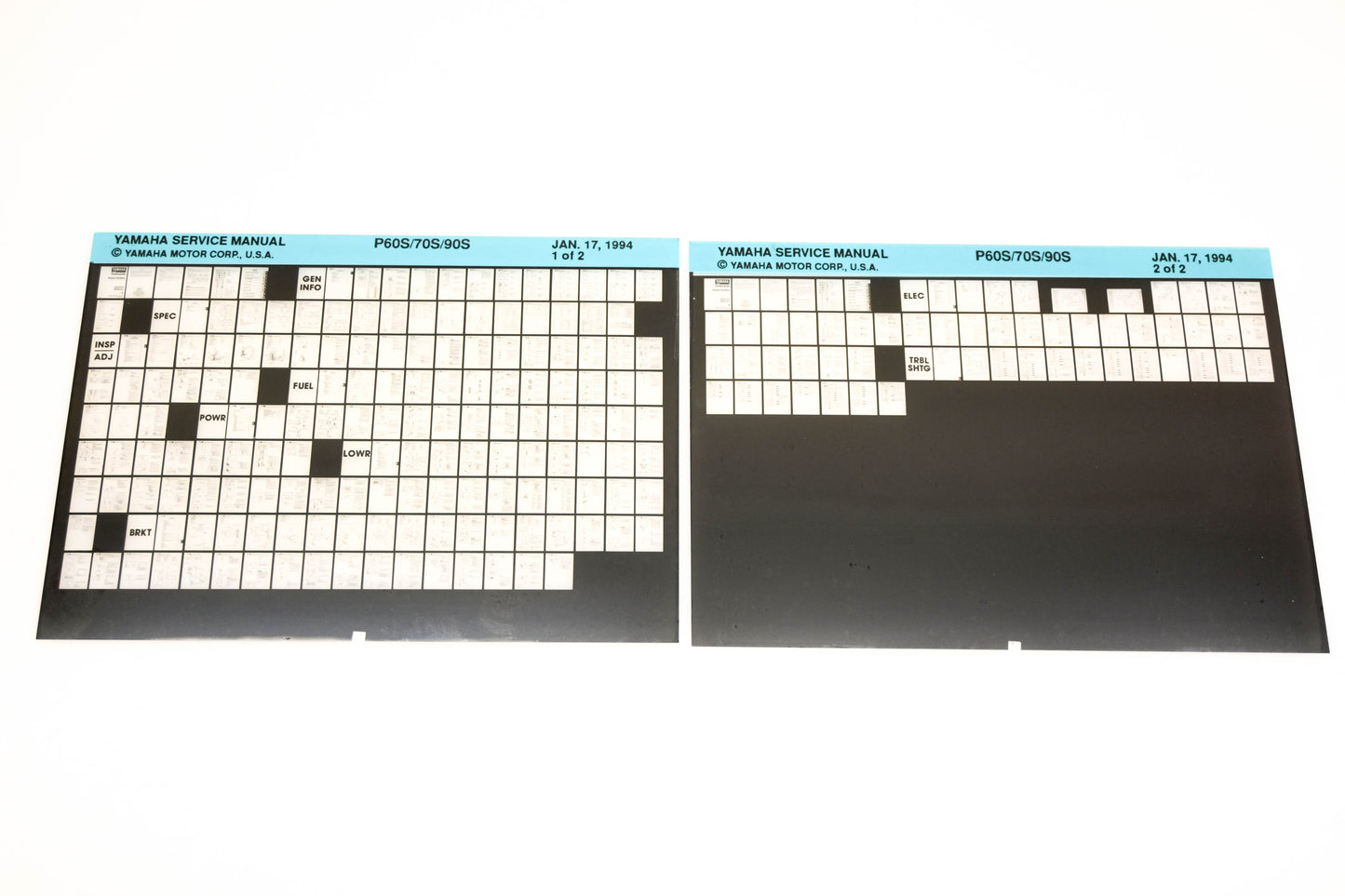 OEM Yamaha XM006-86 1994 P60S/70S/90S Service Manual Microfiche Lot