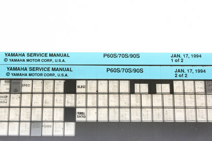 OEM Yamaha XM006-86 1994 P60S/70S/90S Service Manual Microfiche Lot