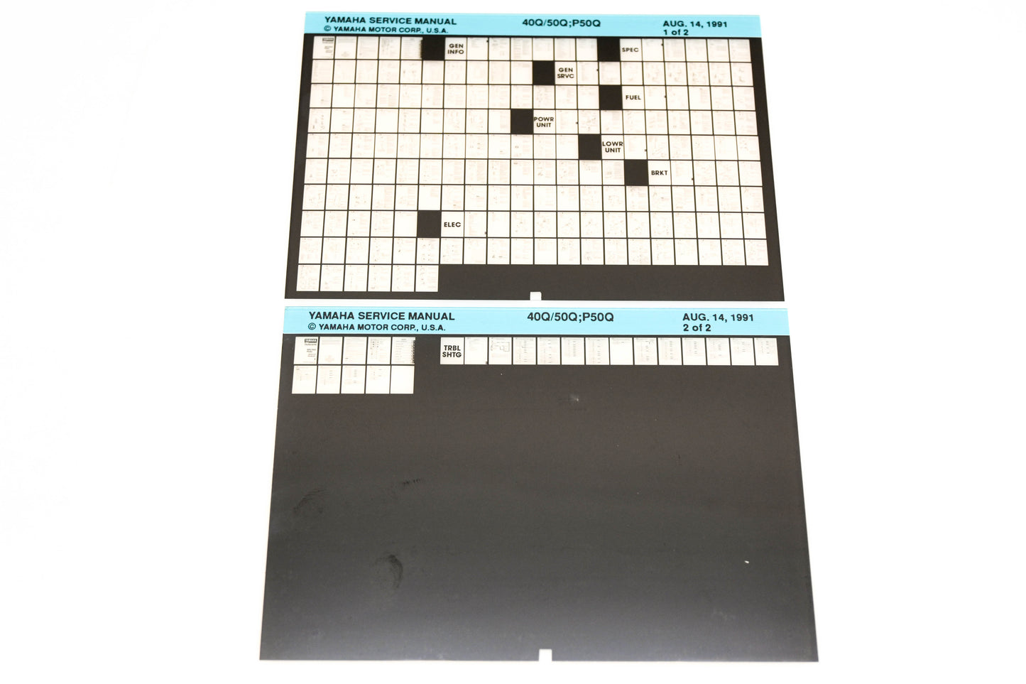 OEM Yamaha XM006-87 1991 40Q/50Q/P50Q Service Manual Microfiche Lot
