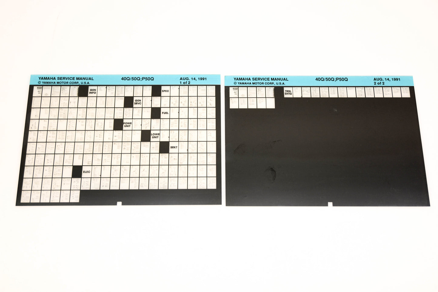 OEM Yamaha XM006-87 1991 40Q/50Q/P50Q Service Manual Microfiche Lot