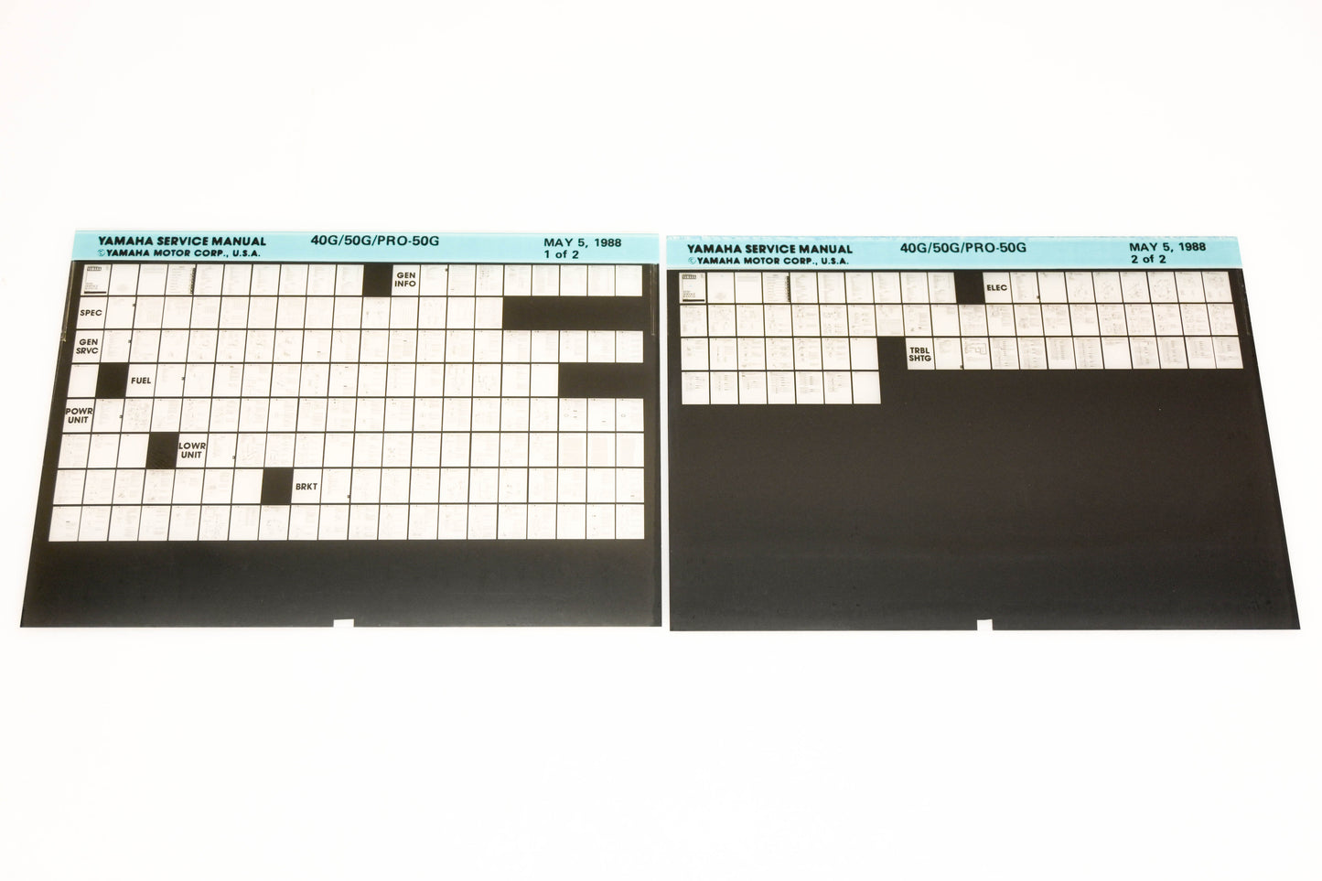 OEM Yamaha XM006-88 1988 40G/50G/PRO-50G Service Manual Microfiche Lot