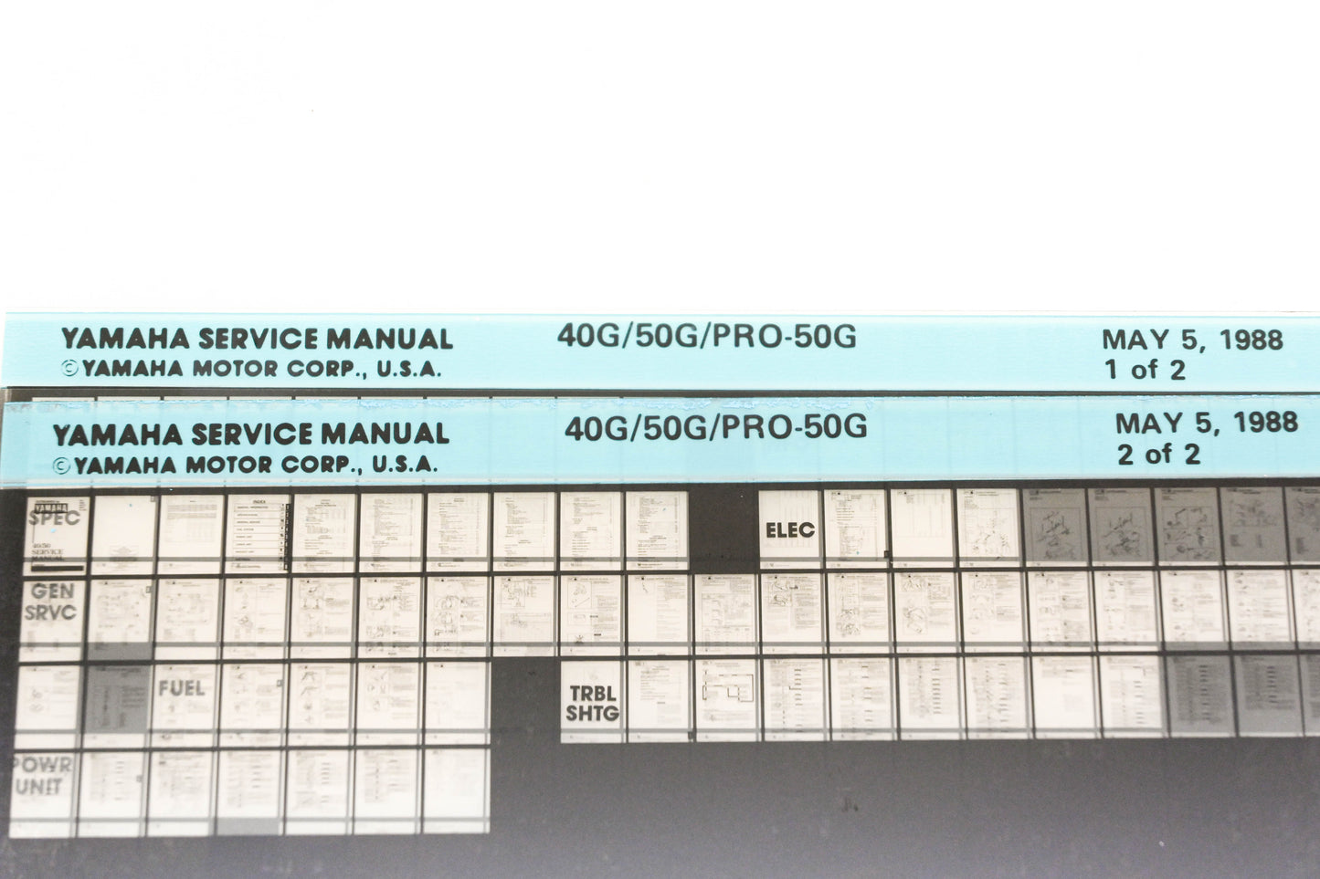OEM Yamaha XM006-88 1988 40G/50G/PRO-50G Service Manual Microfiche Lot