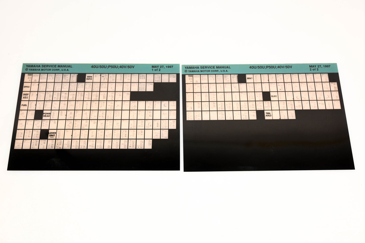 OEM Yamaha XM006-89 1997 40U/50U, P50U, 40V/50V Service Manual Microfiche Lot